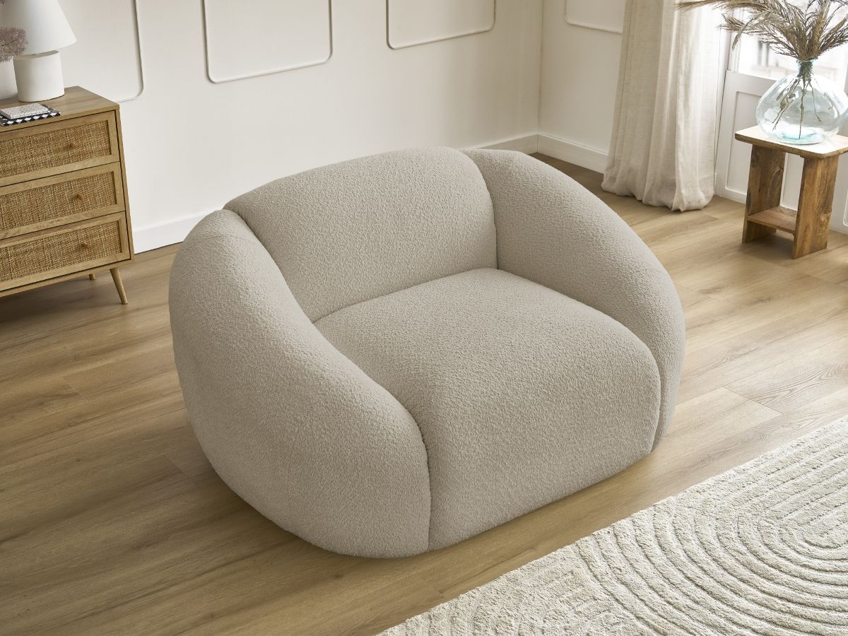 Fauteuil TINA tissu bouclette