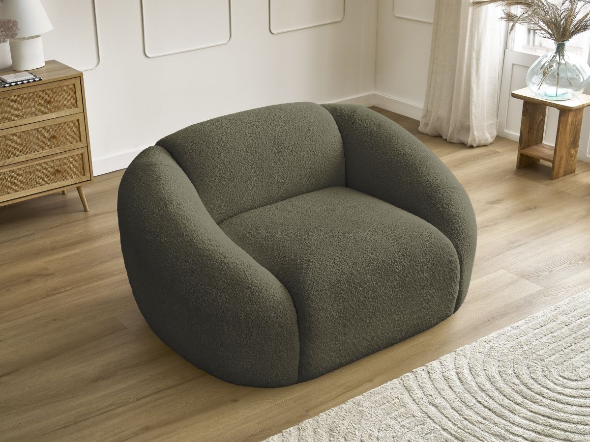 Fauteuil TINA tissu bouclette