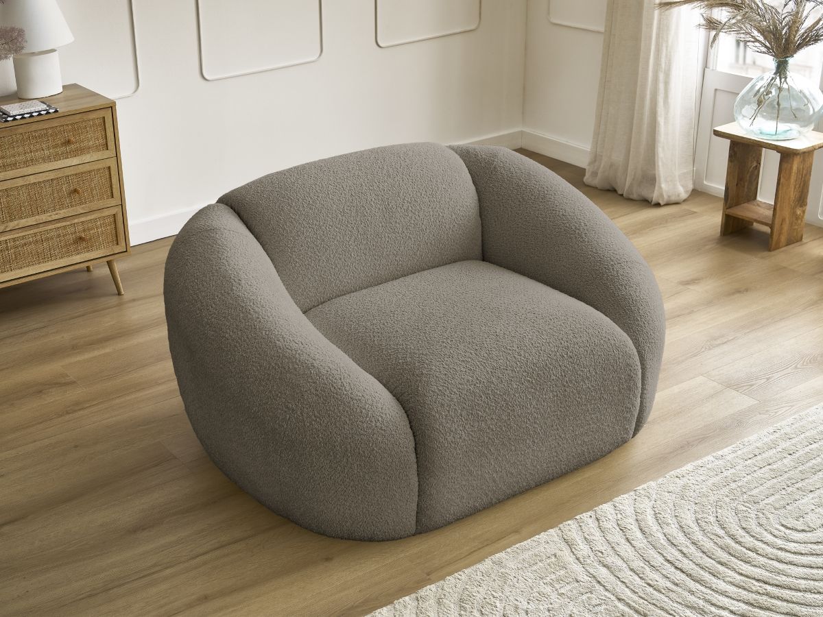 Fauteuil TINA tissu bouclette