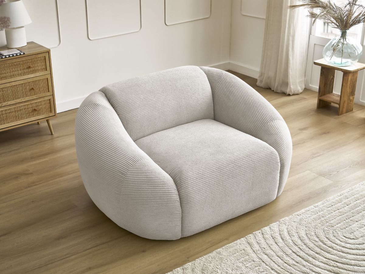 Fauteuil TINA velours côtelé