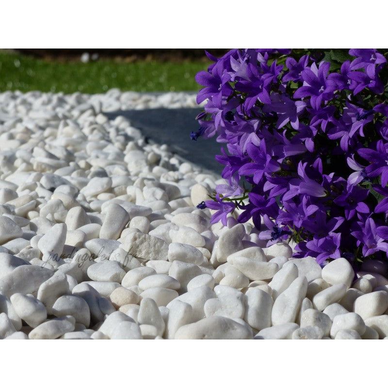 Galets blanc décoratifs 10/15 reflets pailletés 60 kg/m²