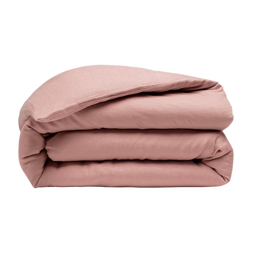 Housse de couette 100% Lin Lavé : Couleur - Rose