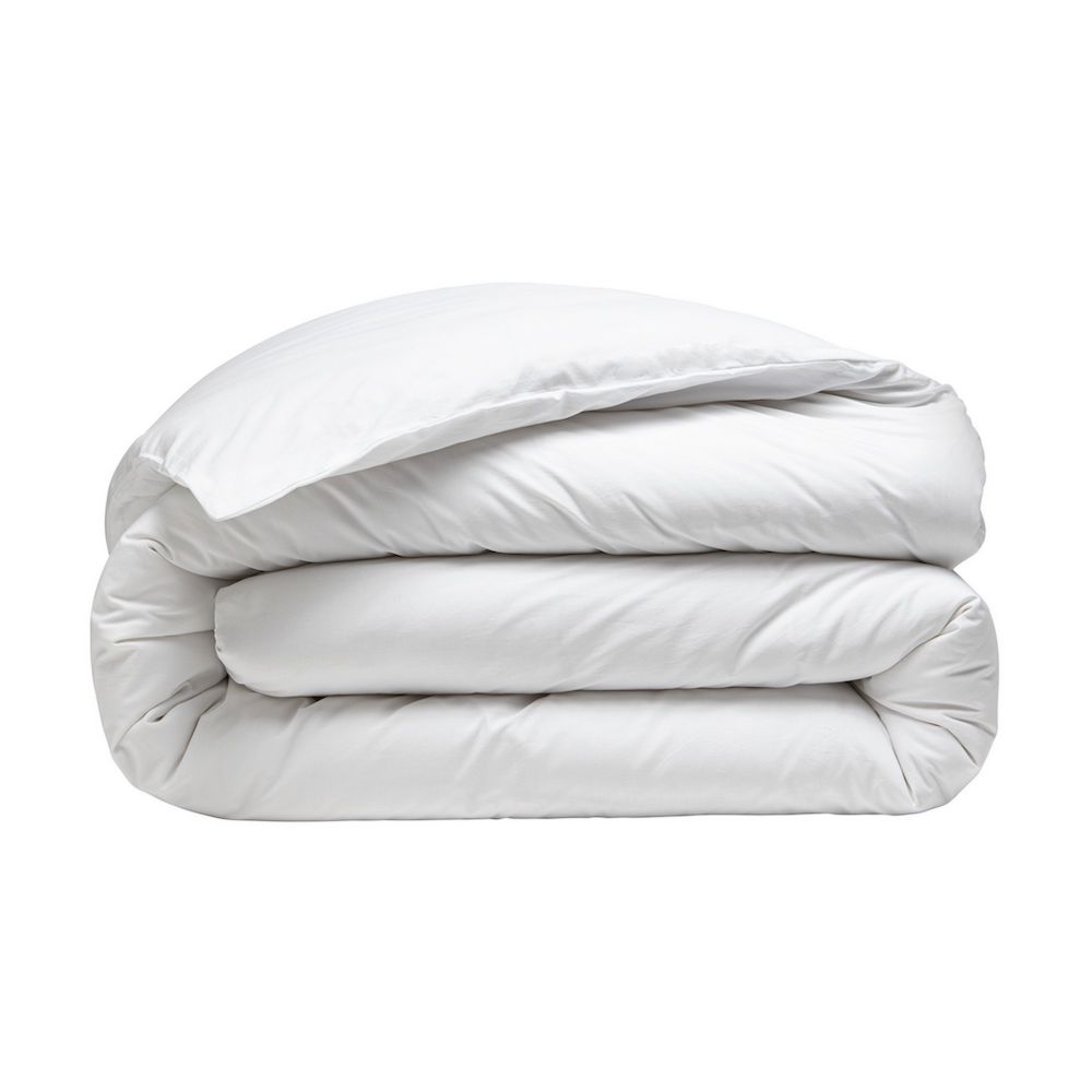 Housse de couette 100% Percale de Coton Lavé 80 fils : Couleur - Blanc