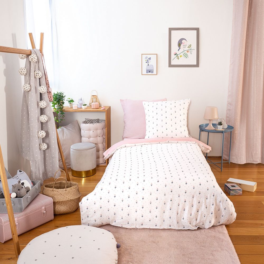 Housse de couette + 1 taie d'oreiller 63x63 Gaze de Coton Liberty