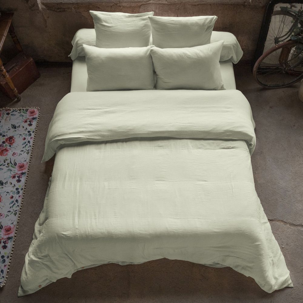 Housse de couette en Gaze de coton Vert d’eau
