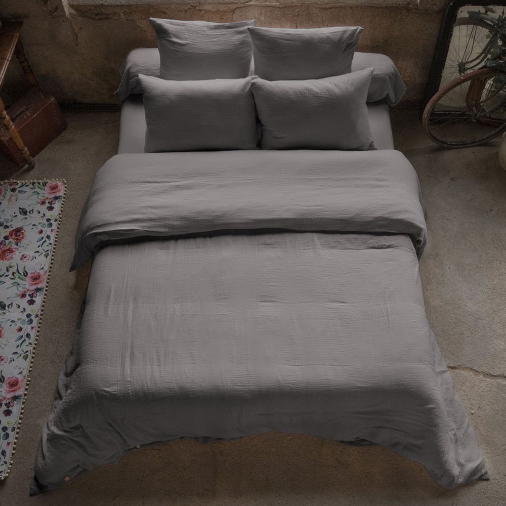 Housse de couette en Gaze de coton Granit