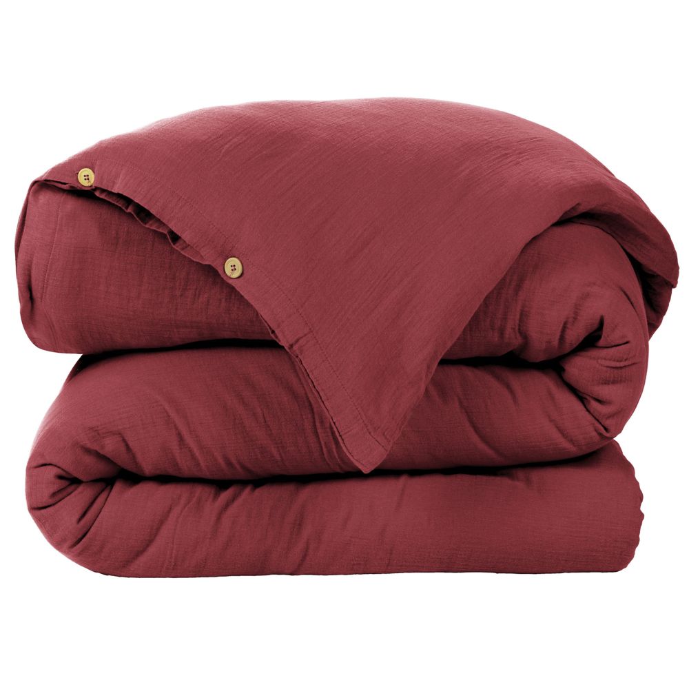 Housse de couette en Gaze de coton Lie De Vin