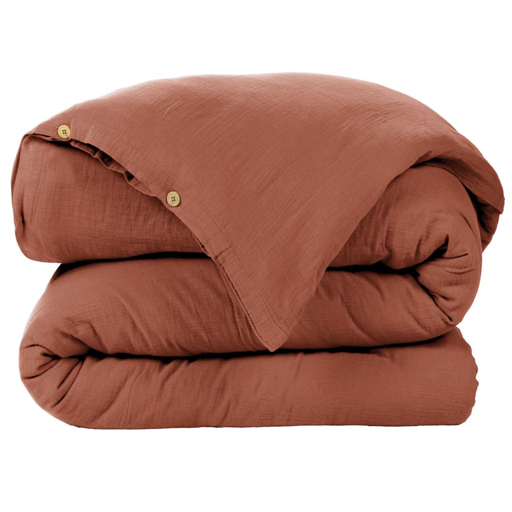 Housse de couette en Gaze de coton Terracotta