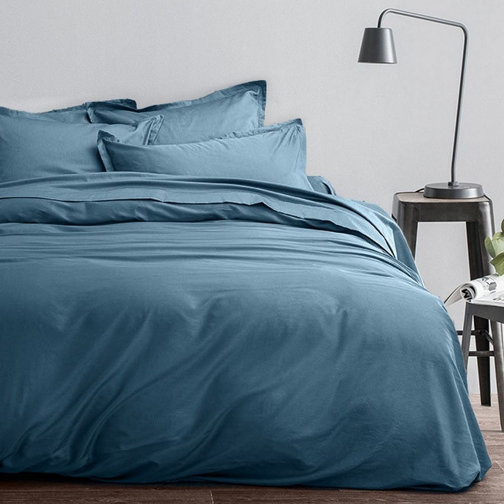 Housse de couette + 2 taies d'oreiller 63x63 Satin de Coton Horizon