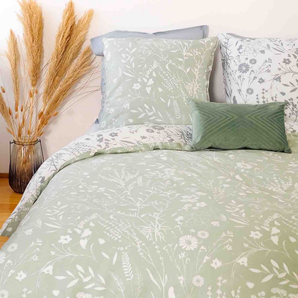 Housse de couette + 2 taies d'oreiller 63x63 Satin de Coton Bio Susie