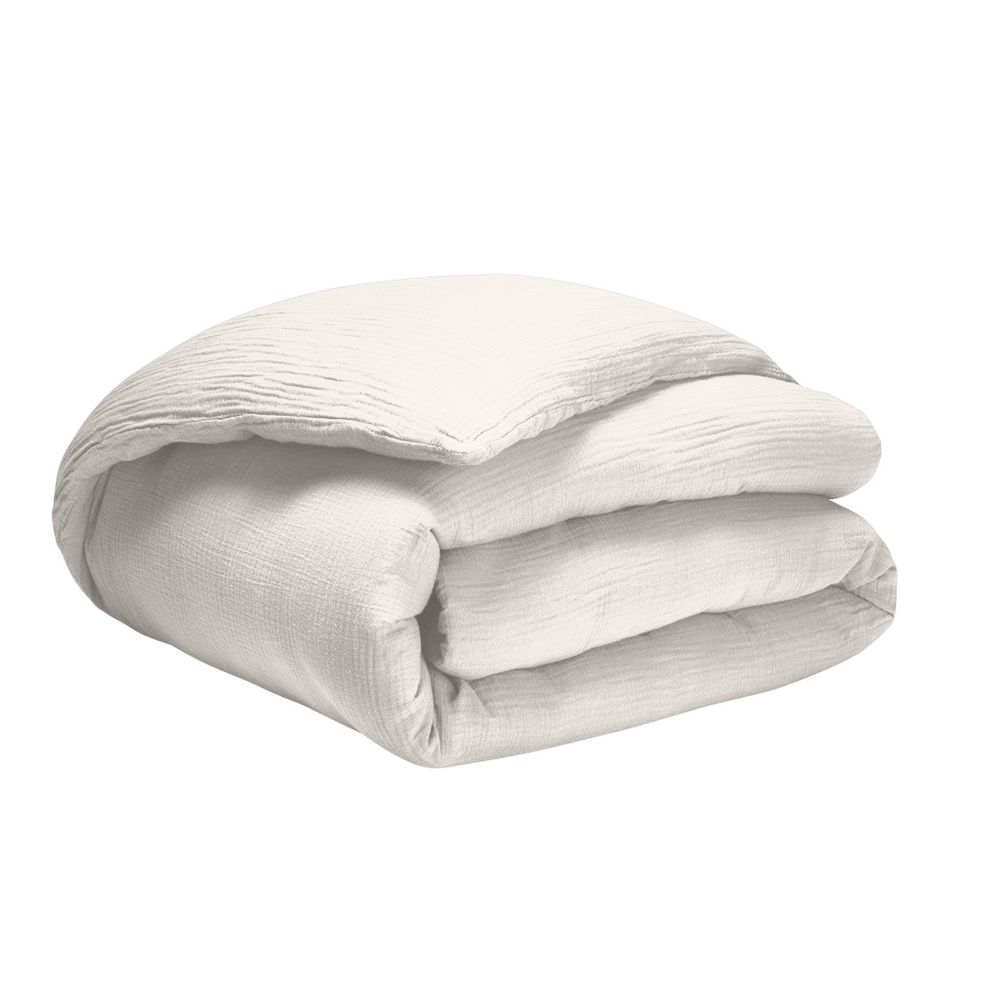 Housse de couette Gaze de Coton Blanc Pur