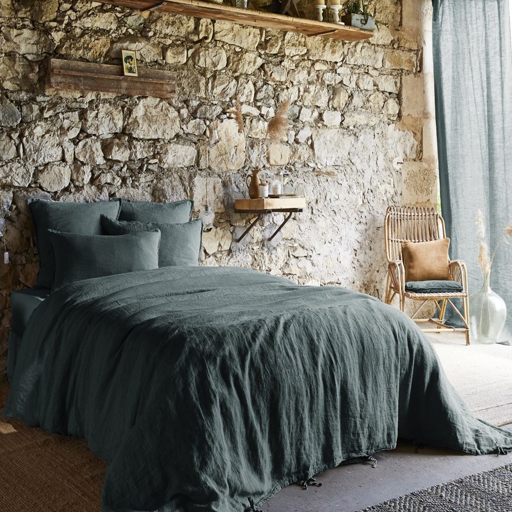 Housse de couette Lin Français Ardoise