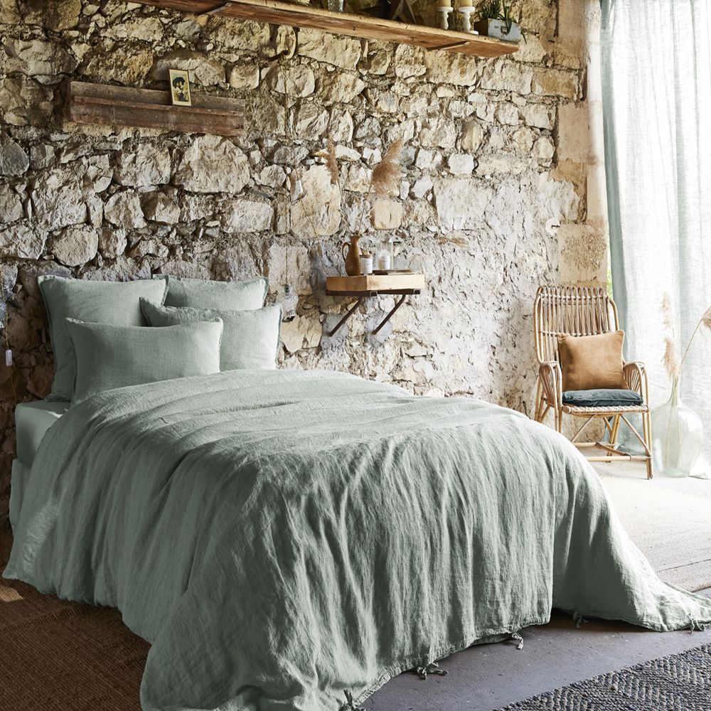 Housse de couette Lin Français Eucalyptus