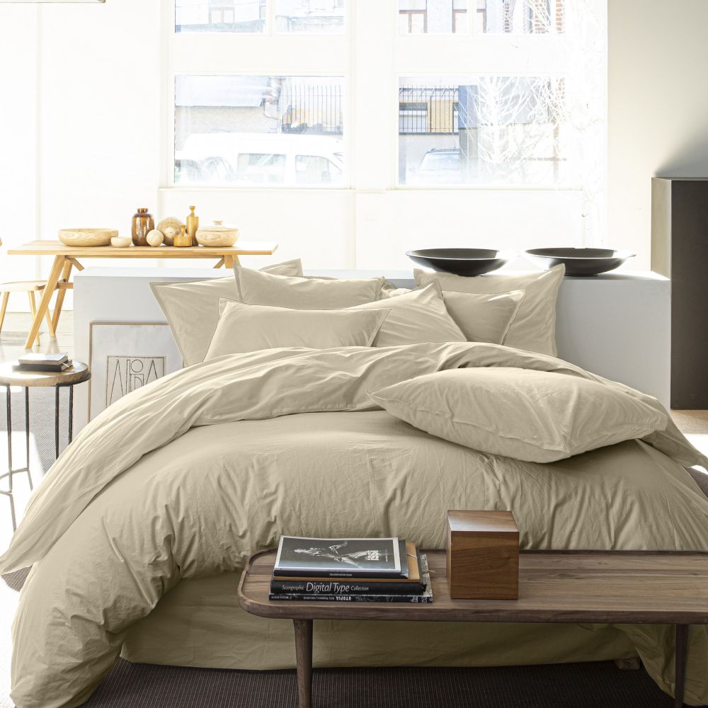 Housse de couette Percale de Coton Ecru Naturel