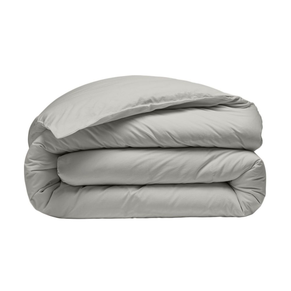 Housse de couette Percale de Coton Gris Perle