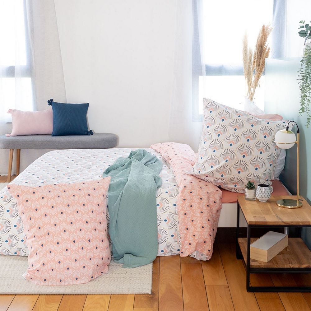 Housse de couette + 2 taies d'oreiller 63x63 Coton Bio Mille