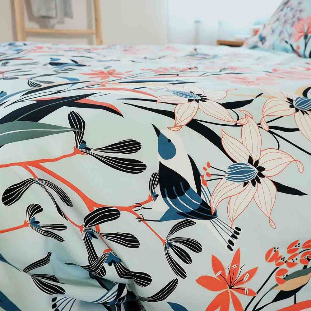 Housse de couette + 2 taies d'oreiller 63x63 Satin de Coton Bio Paya