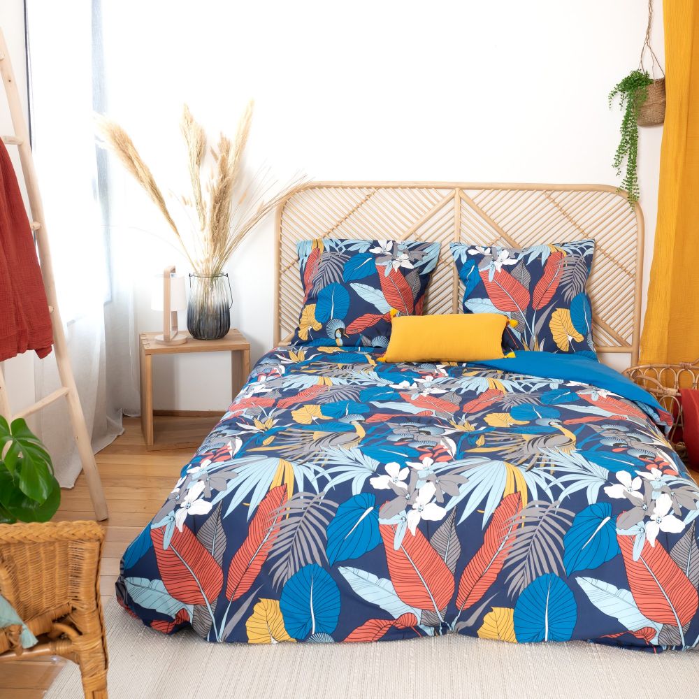 Housse de couette + 2 taies d'oreiller 63x63 Satin de Coton Parade