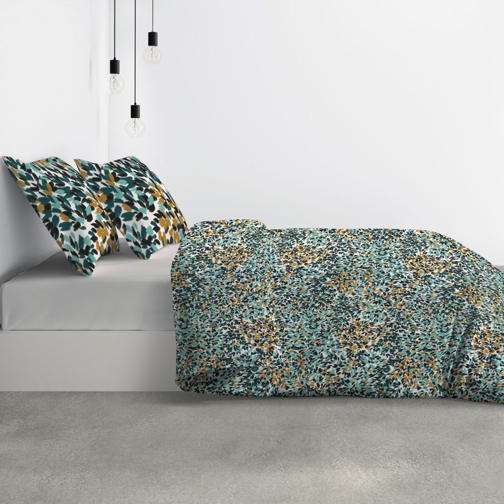 Housse de couette + 2 taies d'oreiller 100% Coton Bio 57 fils Telma