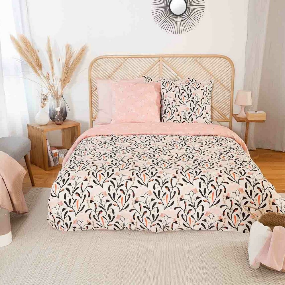 Housse de couette + 2 taies d'oreiller 63x63 Satin de Coton Bio Joy