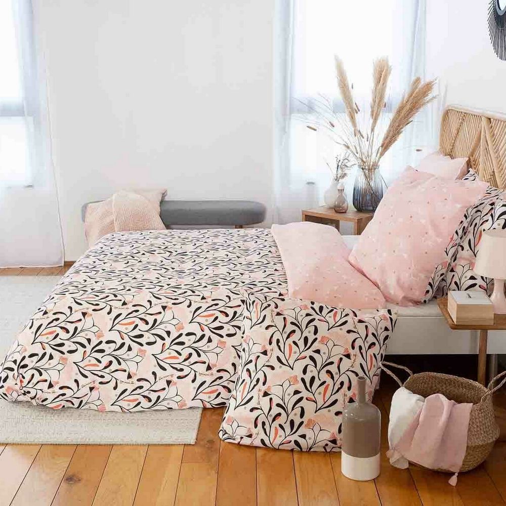 Housse de couette + 2 taies d'oreiller 63x63 Satin de Coton Bio Joy
