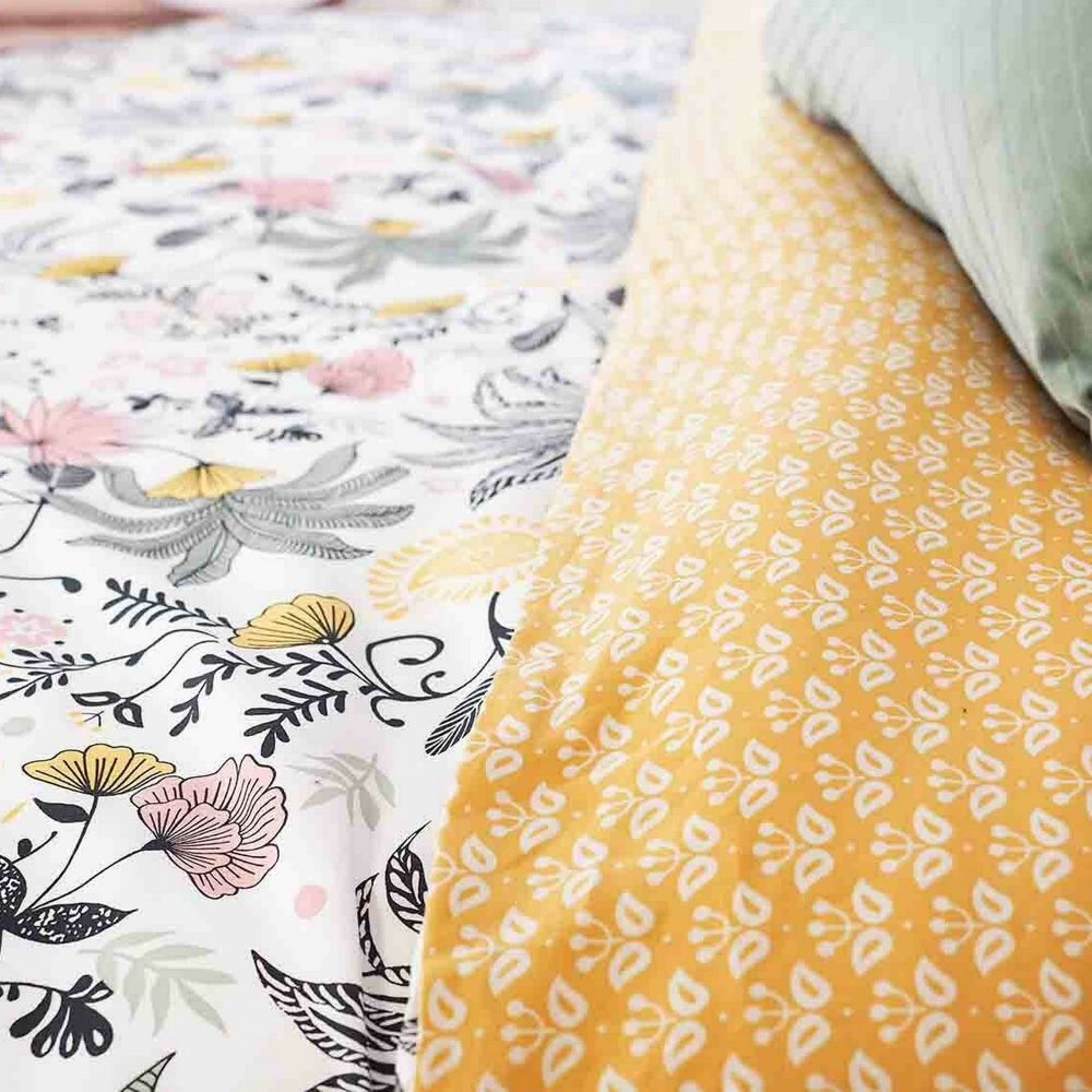 Housse de couette + 2 taies d'oreiller 63x63 Satin de Coton Bio Wayan