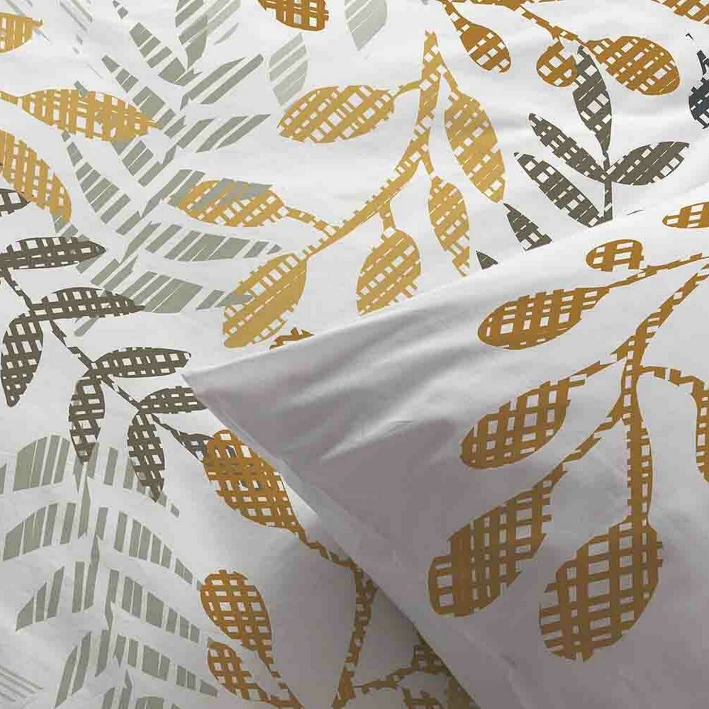 Housse de couette + 2 taies d'oreiller 65x65 100% Coton Bio 57 fils Eloa