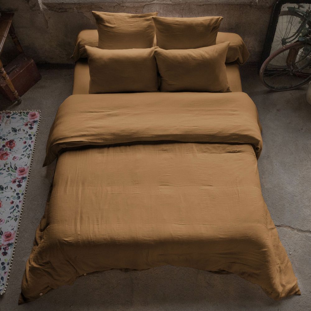 Housse de couette en Gaze de coton Camel