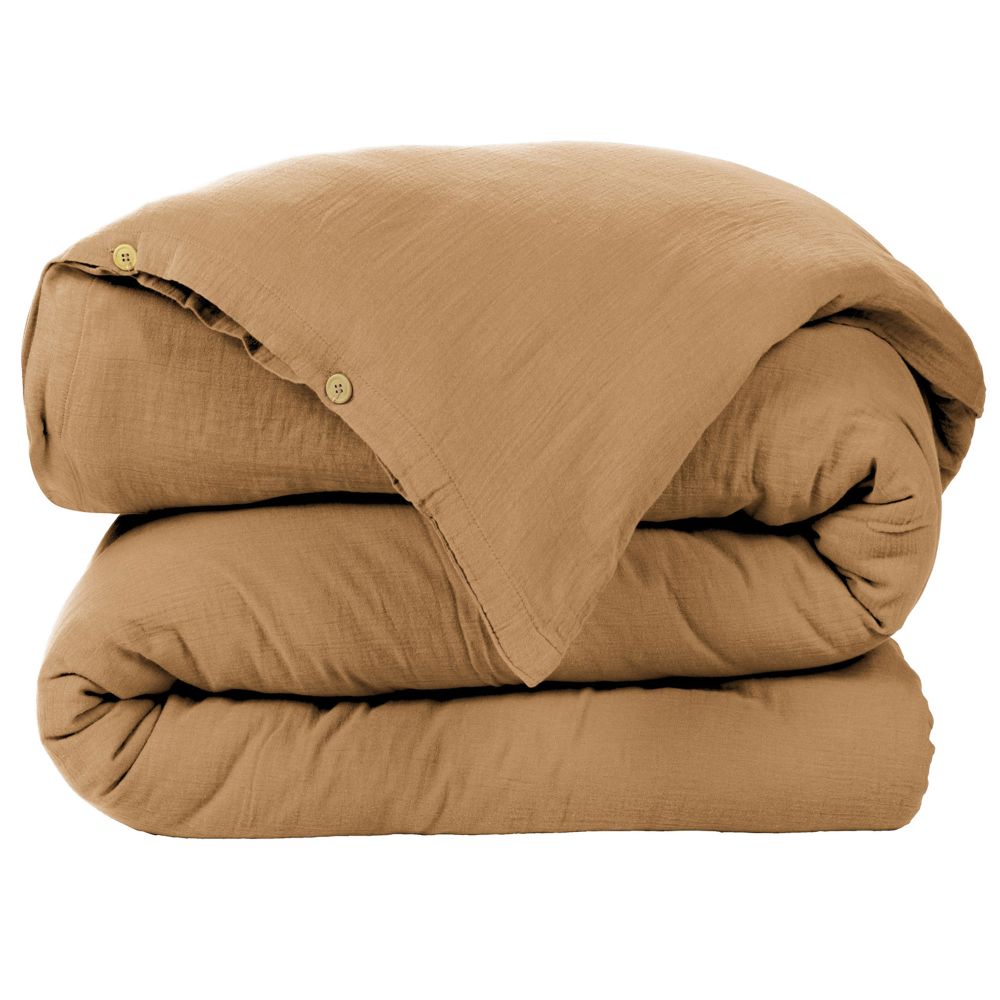 Housse de couette en Gaze de coton Camel