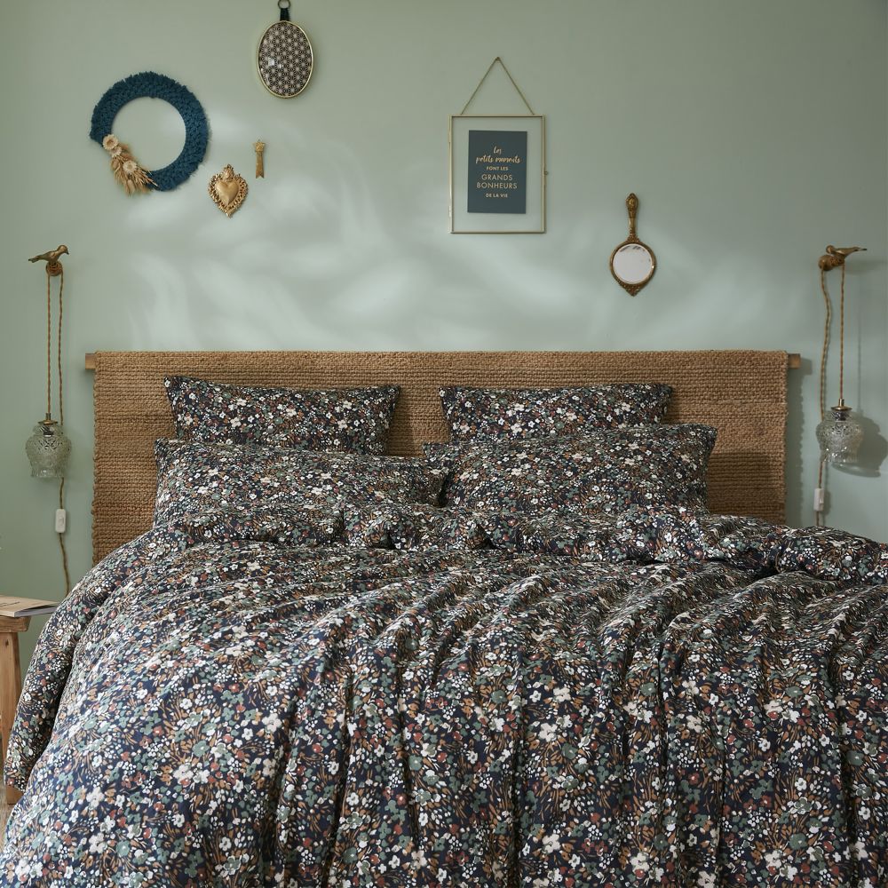 Housse de couette en Gaze de Coton Nora minuit