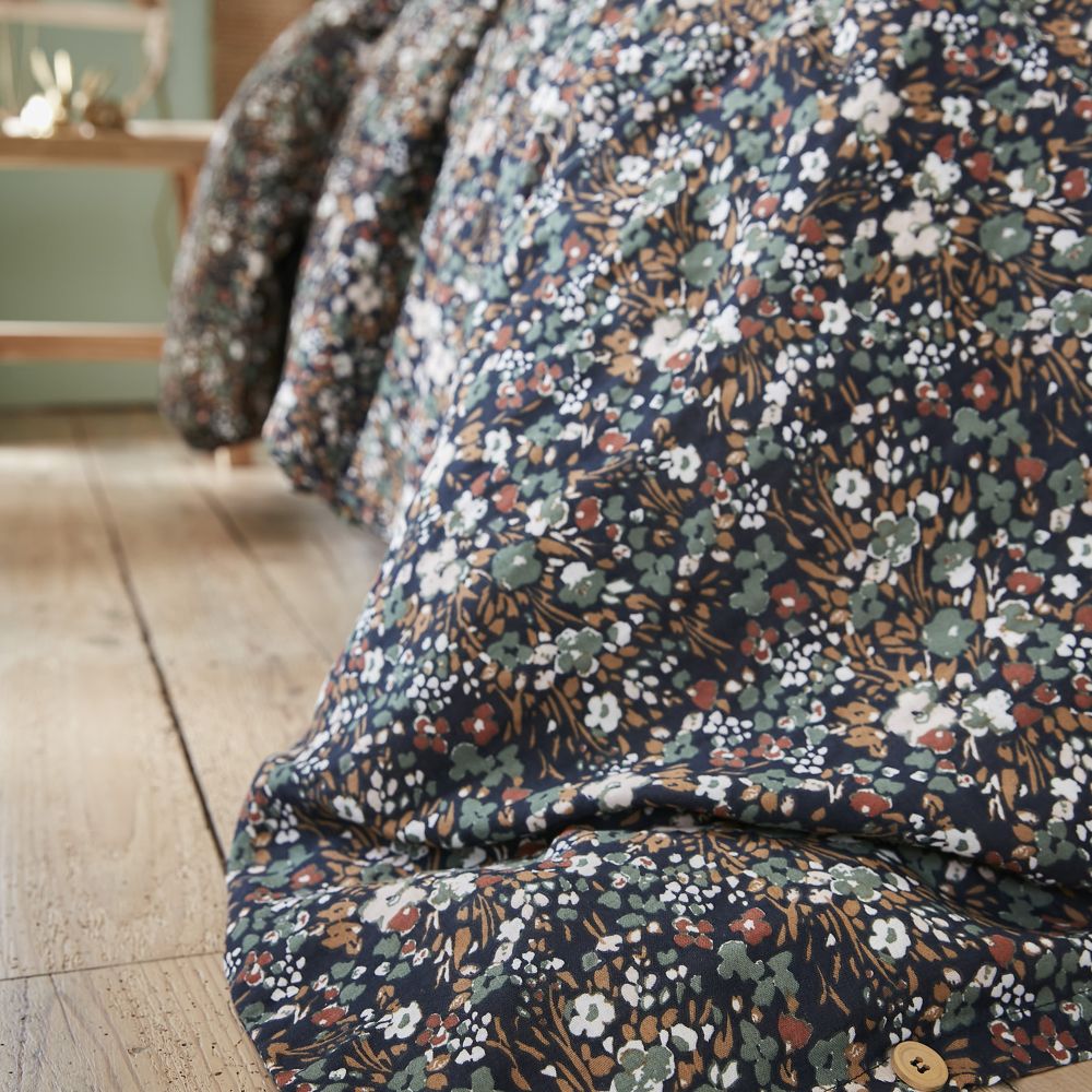 Housse de couette en Gaze de Coton Nora minuit