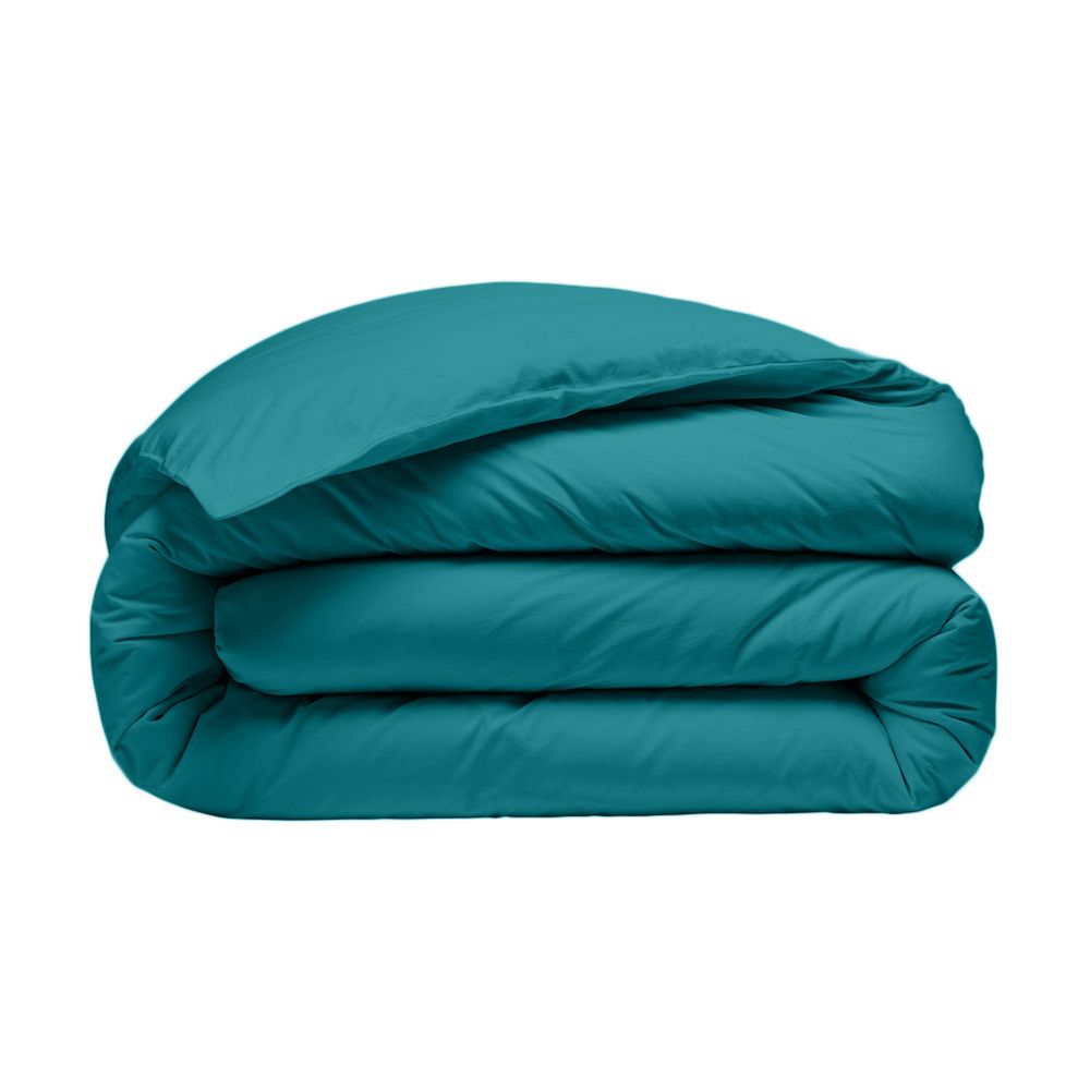 Housse de couette Percale de Coton Bleu Canard