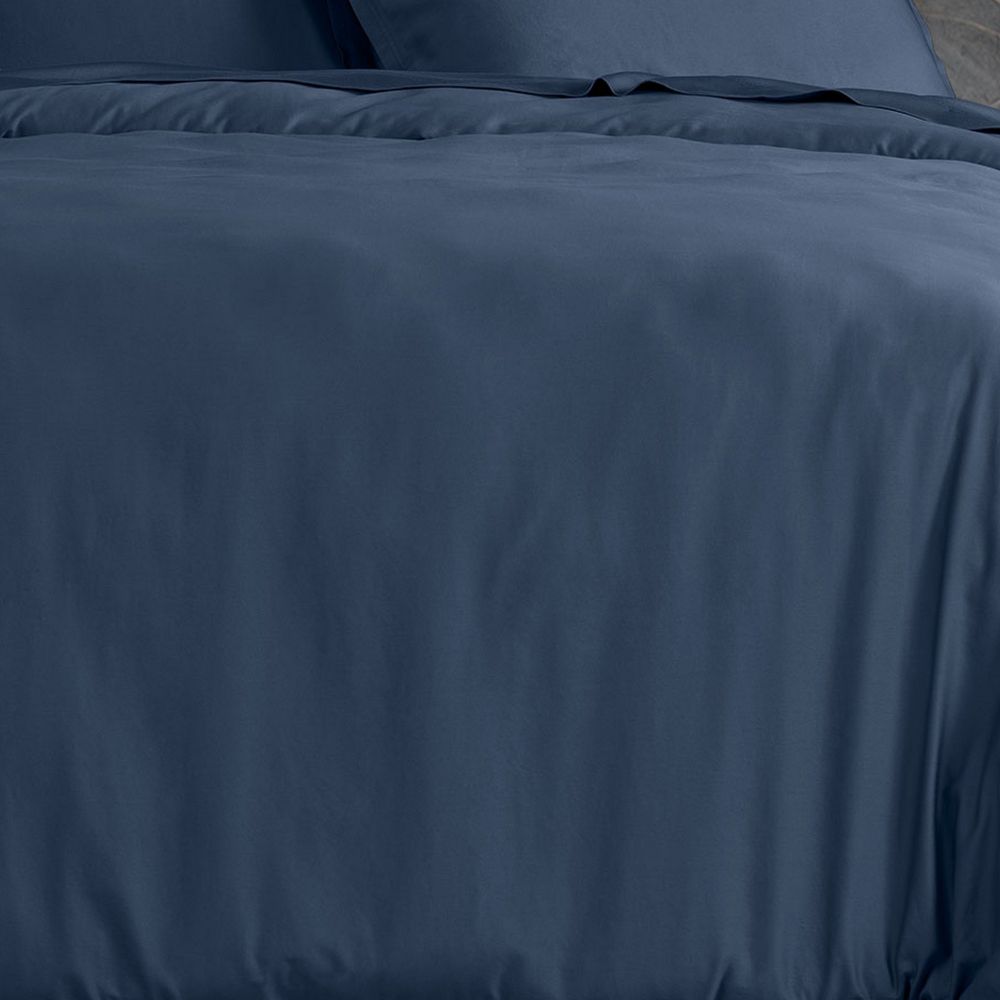 Housse de couette Satin de Coton Bleu