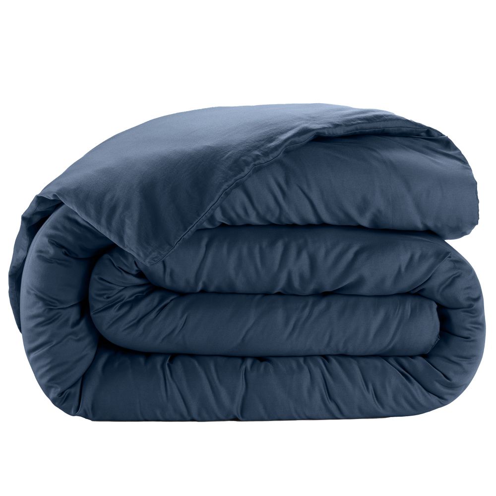 Housse de couette Satin de Coton Bleu