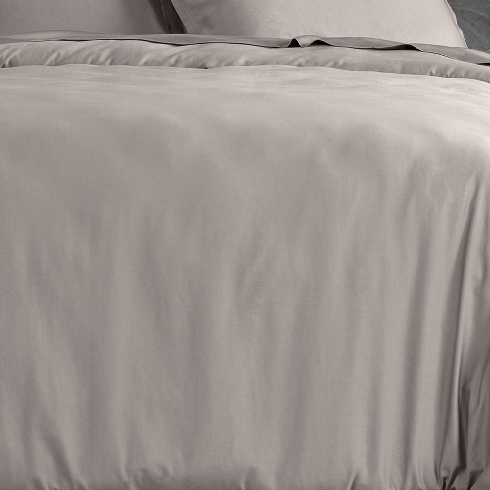 Housse de couette Satin de Coton Gris Clair