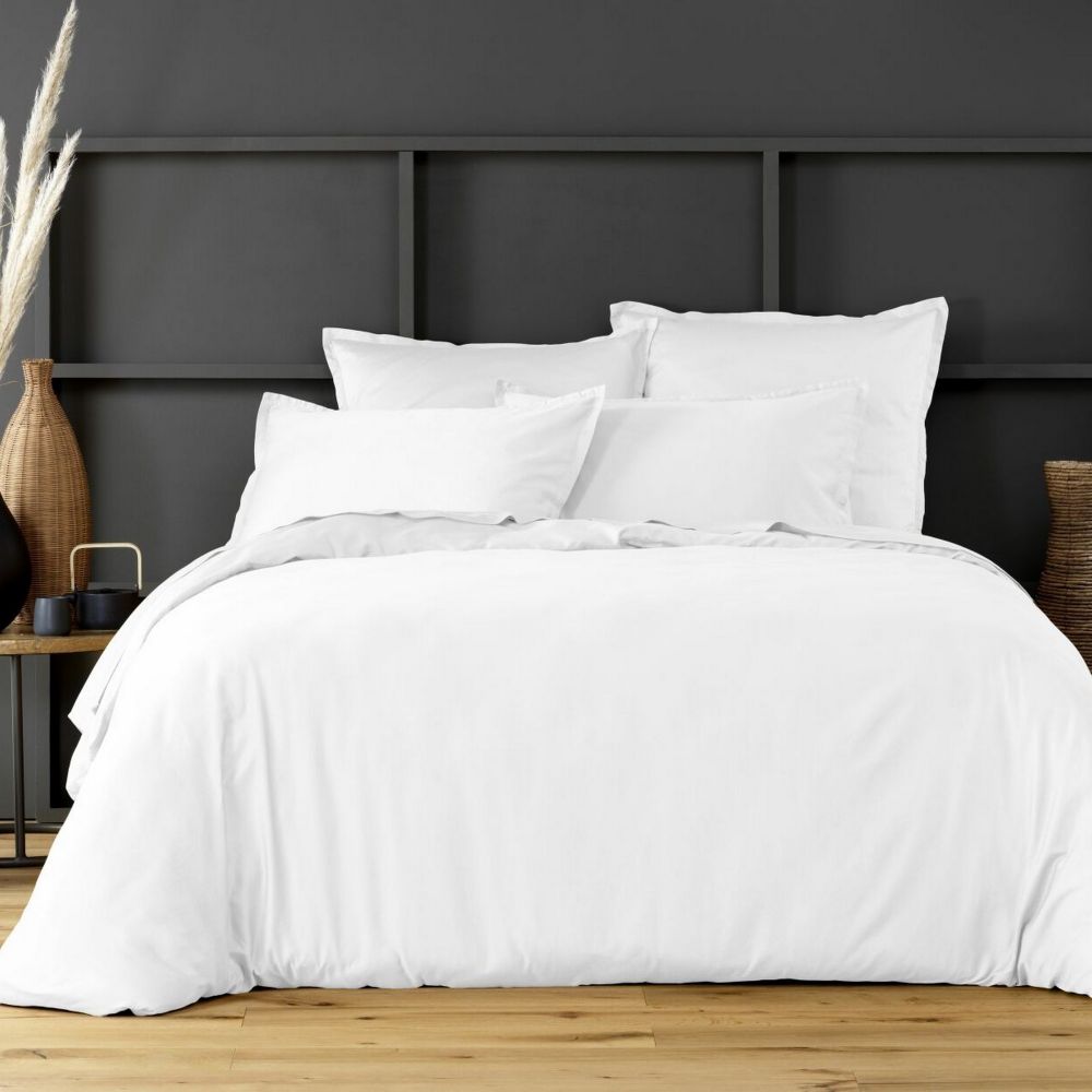 Housse de couette Satin de Coton Blanc
