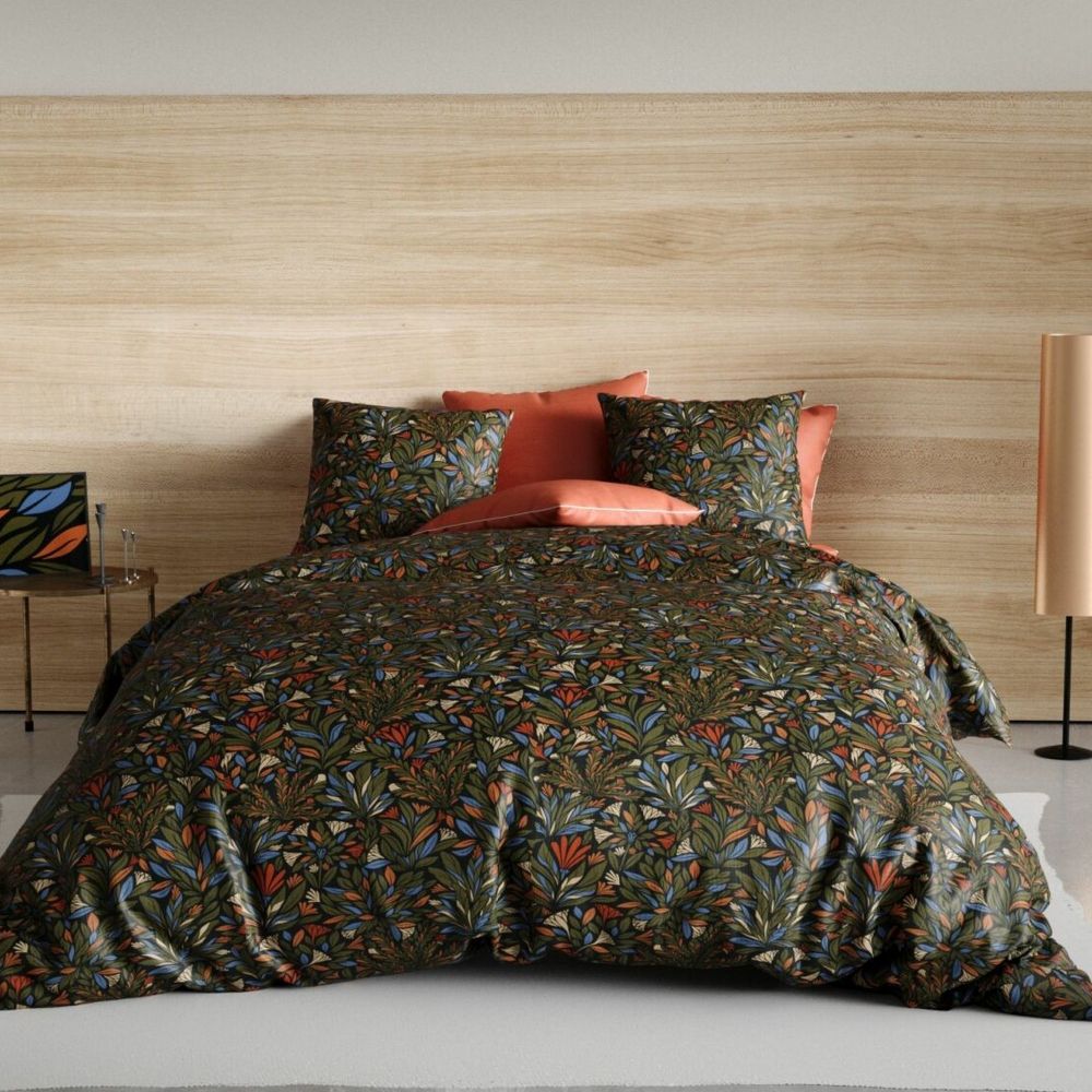 Housse de couette réversible + 1 taie d'oreiller 63x63 Percale de Coton Bogota