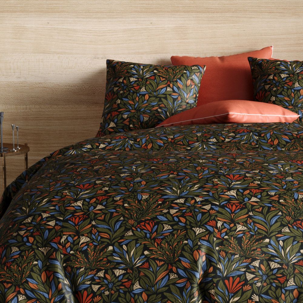Housse de couette réversible + 2 taies d'oreiller 63x63 Percale de Coton Bogota