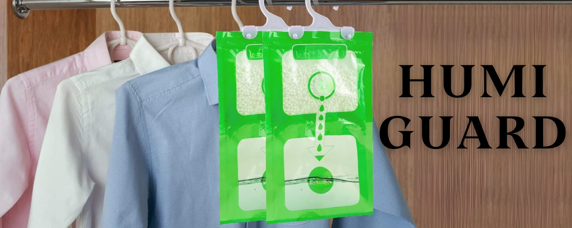 Déshumidificateurs de penderie en sachet à suspendre