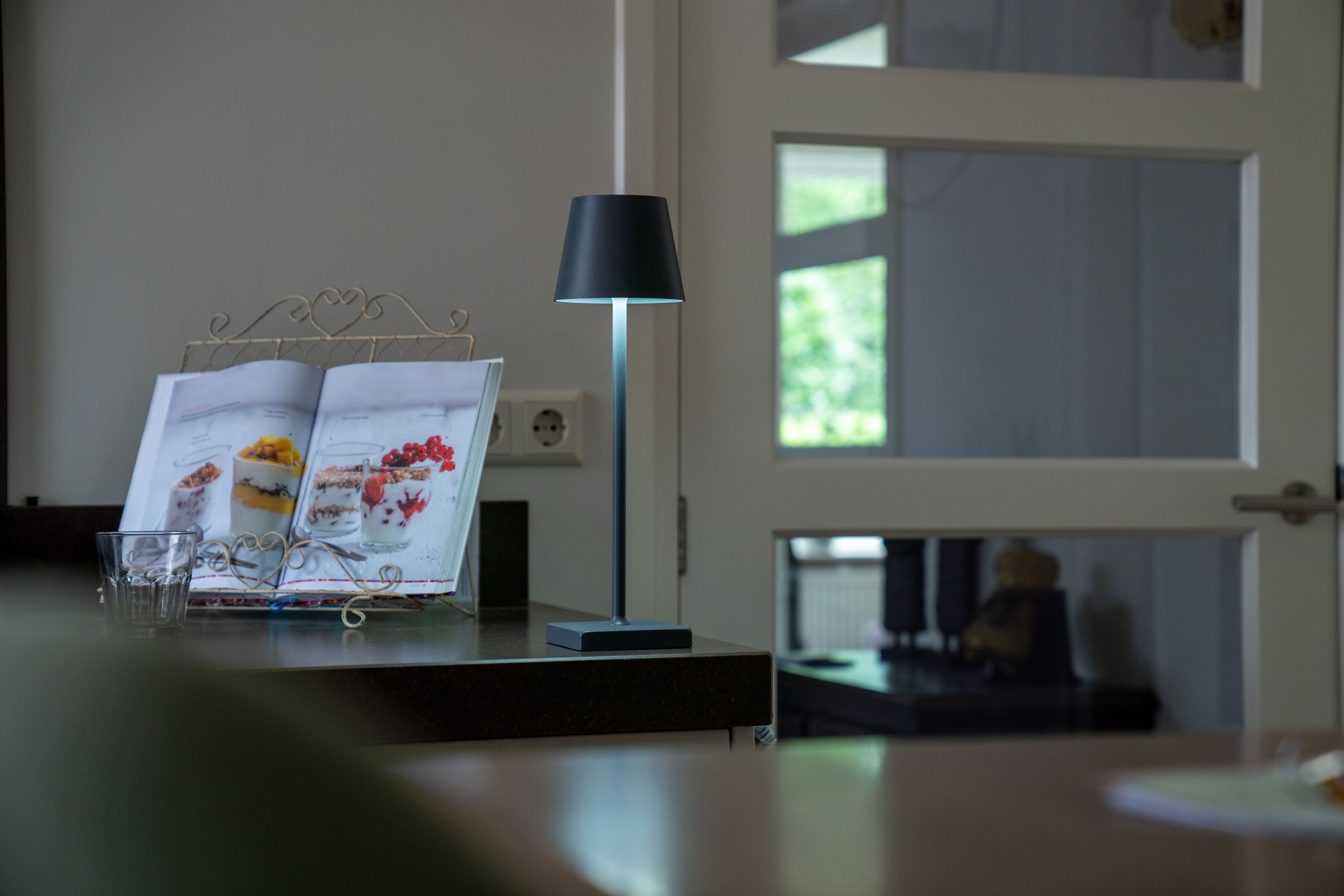 Lampe de Table Nova Noire - Rechargeable et avec Commande Tactile