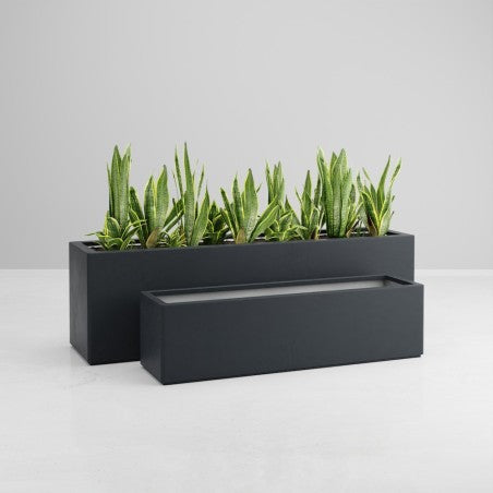 Jardinière rectangulaire Gaia - 1200 x 500 x 600 mm - Gris anthracite