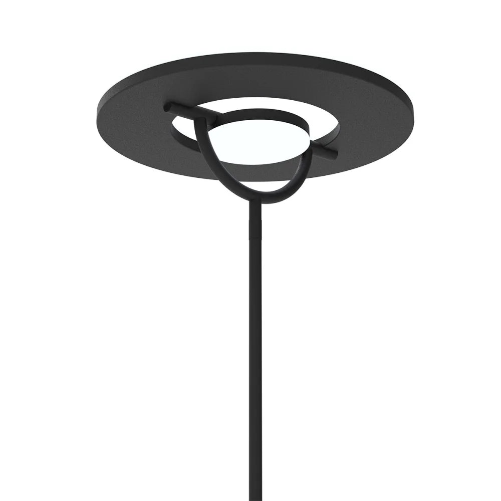 Lampadaire noir avec bras de lecture réglable - Soleil
