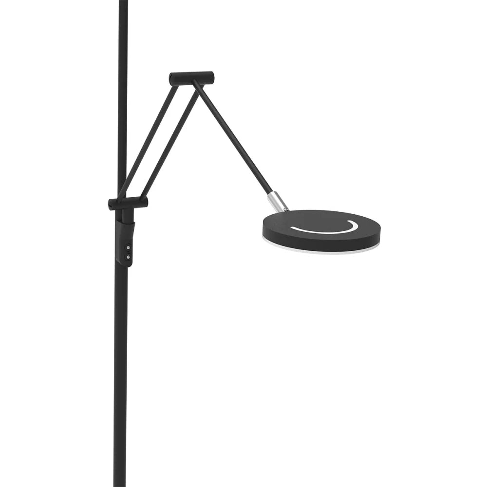 Lampadaire noir avec bras de lecture réglable - Soleil