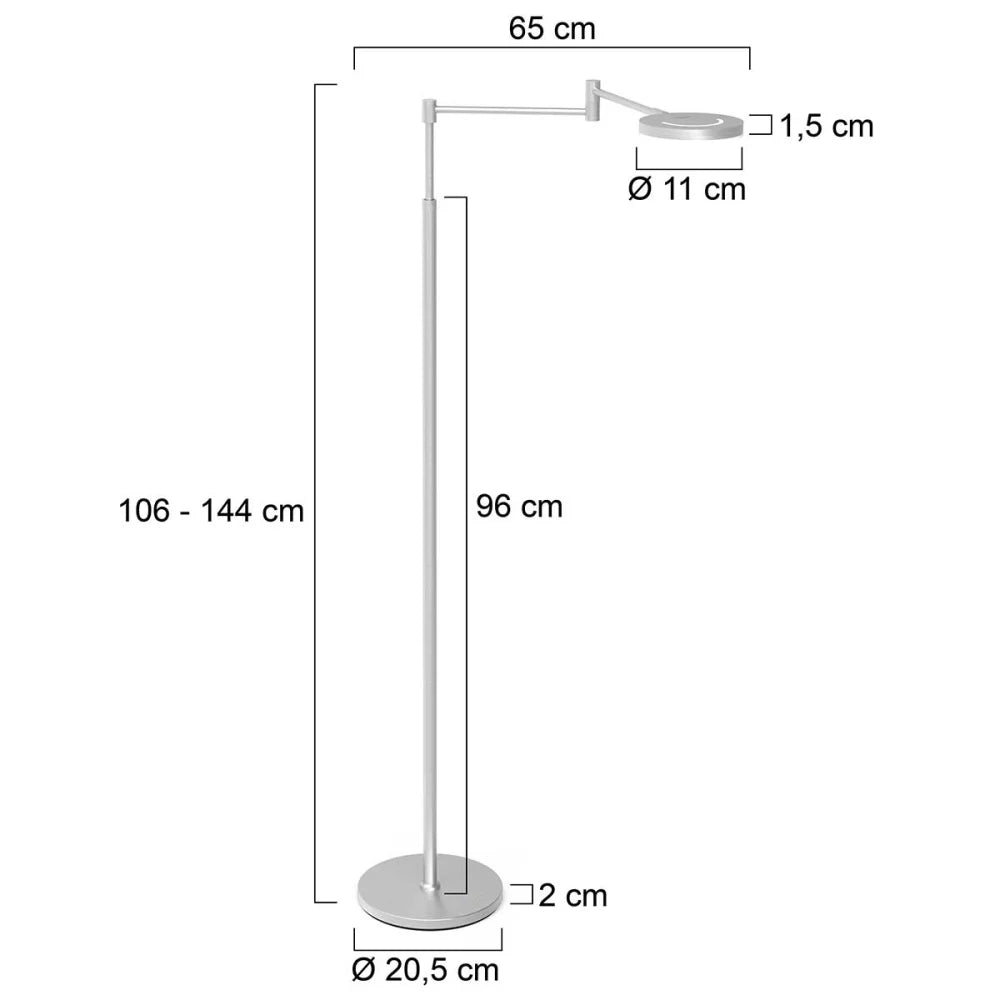 Lampadaire acier rechargeable - Soleil
