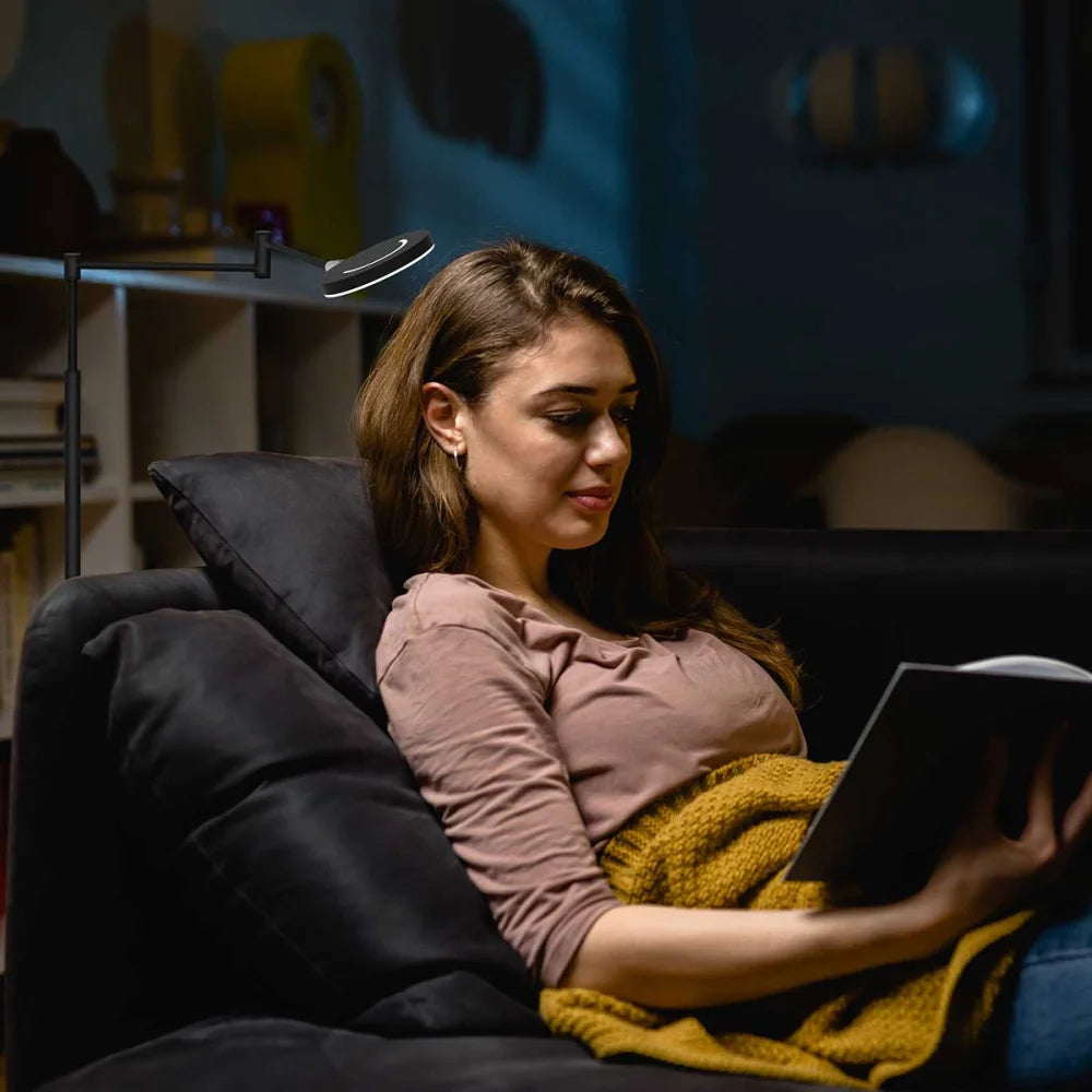 Lampadaire noir rechargeable - Soleil