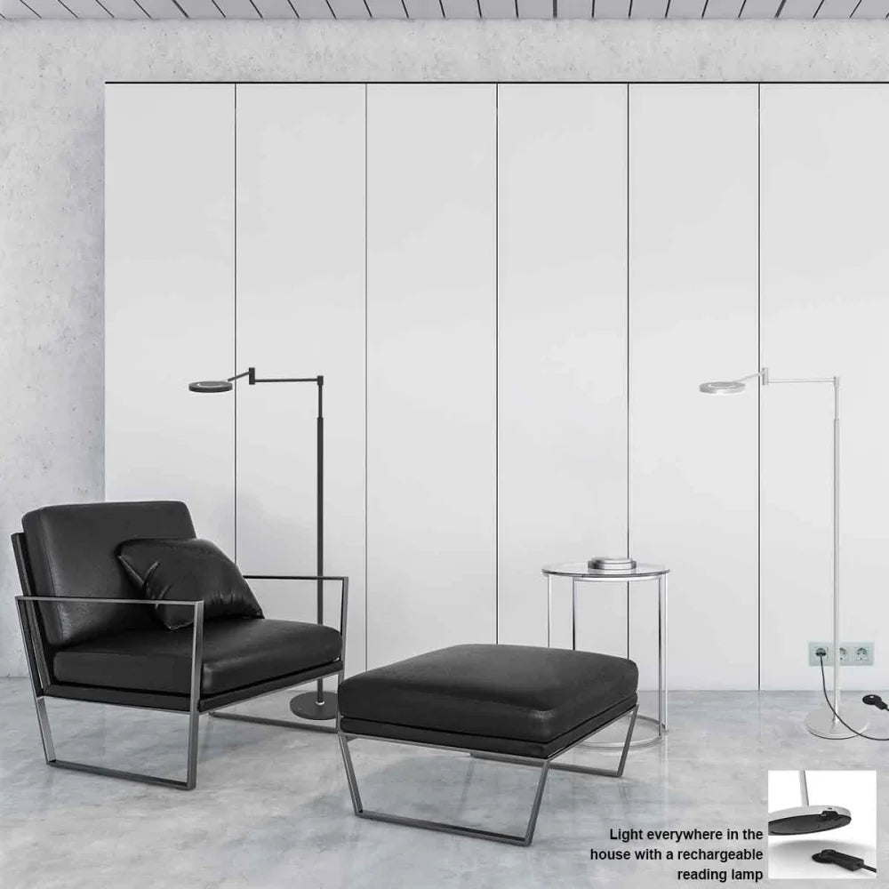 Lampadaire noir rechargeable - Soleil