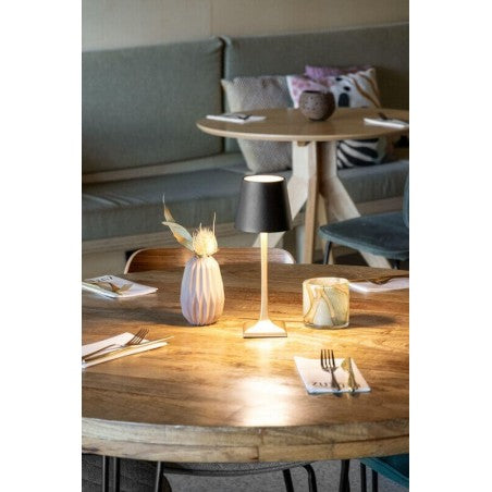 Lampe de table LED sans fil rechargeable Rome- noire/or - intérieur & extérieur