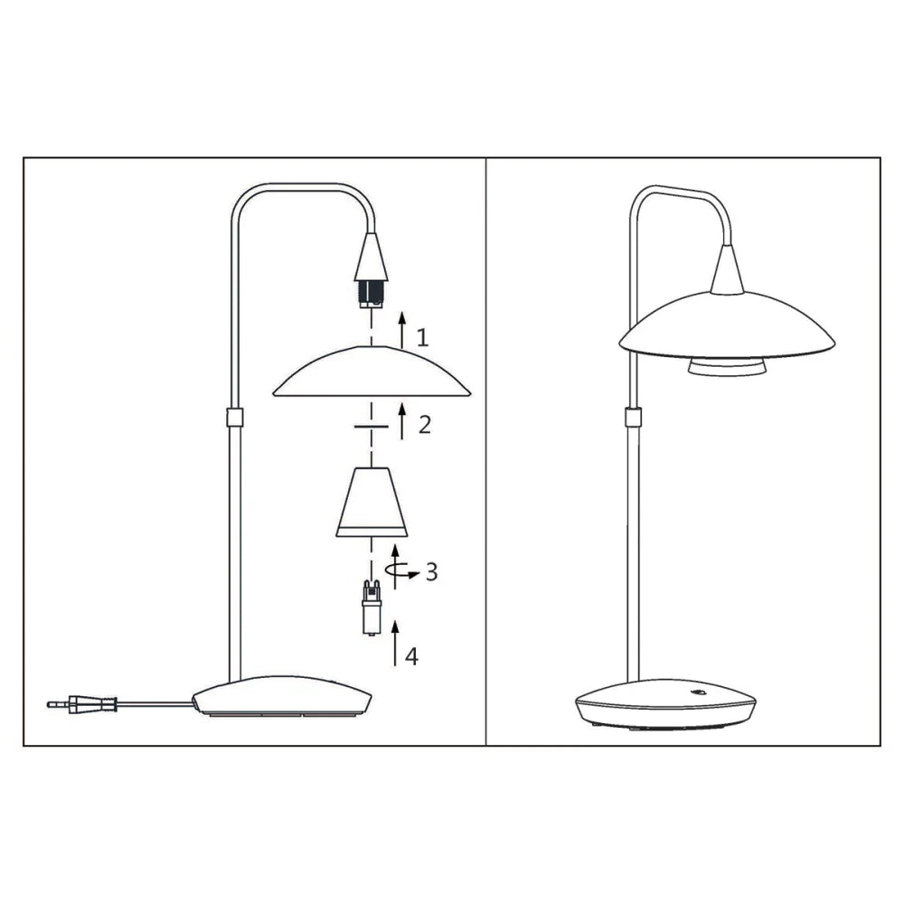 Lampe de table acier - Tallerken