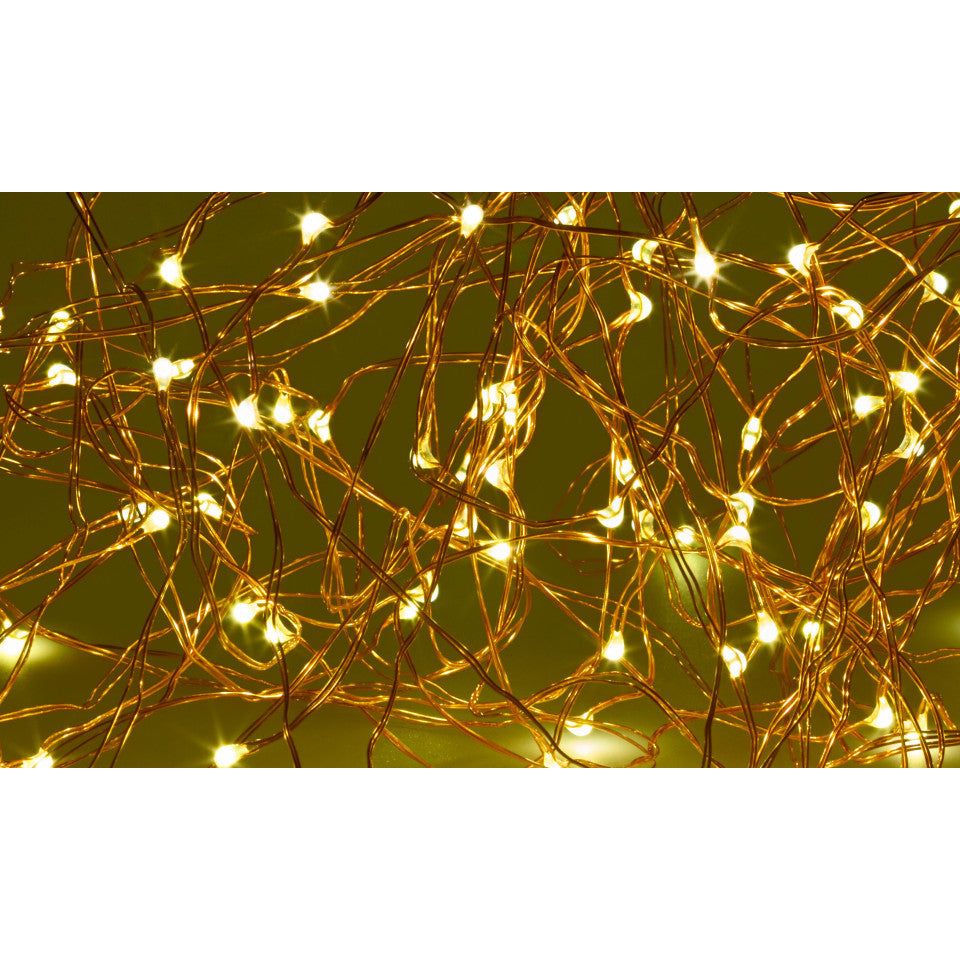 Guirlande solaire 1000 LED blanc chaud