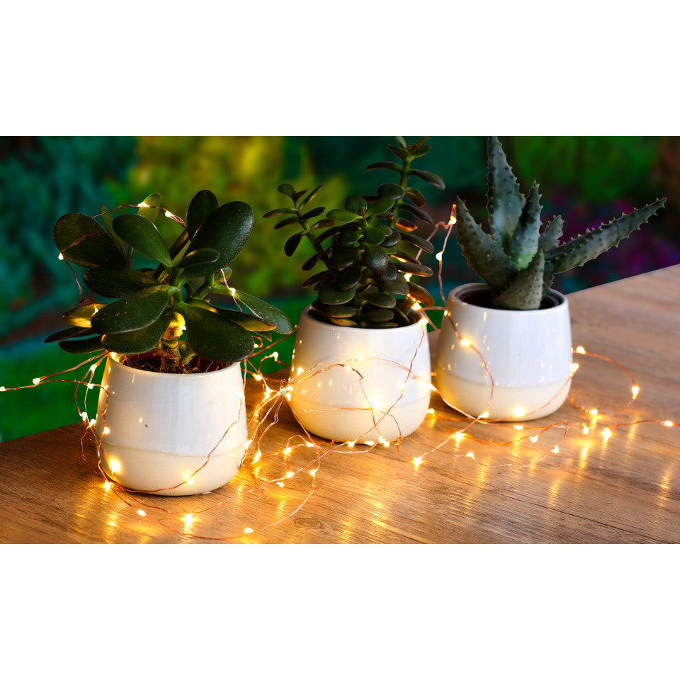 Guirlande solaire 1000 LED blanc chaud